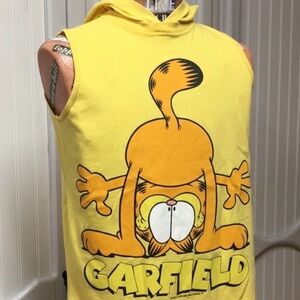 90s Garfield Double Sided Hooded Shirt XL Vintage